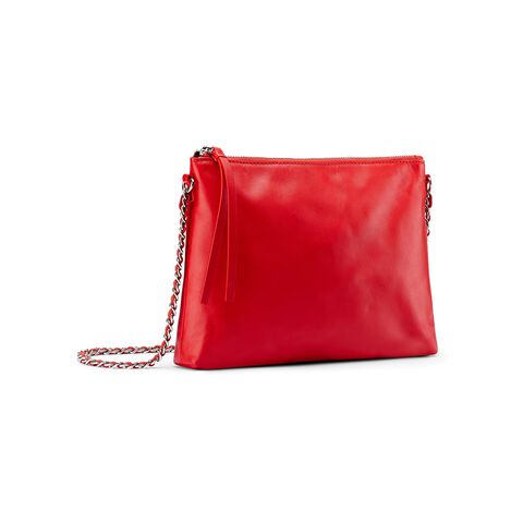 Bolso bandolera en piel autentica, Rojo Bolso bandolera en piel autentica, Rojo
